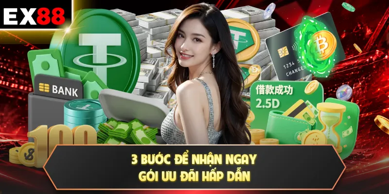 Ưu Đãi Nạp Lại | Đón Bão Thưởng 20% Cho Mọi Giao Dịch 4 3 bước để nhận ngay gói ưu đãi hấp dẫn
